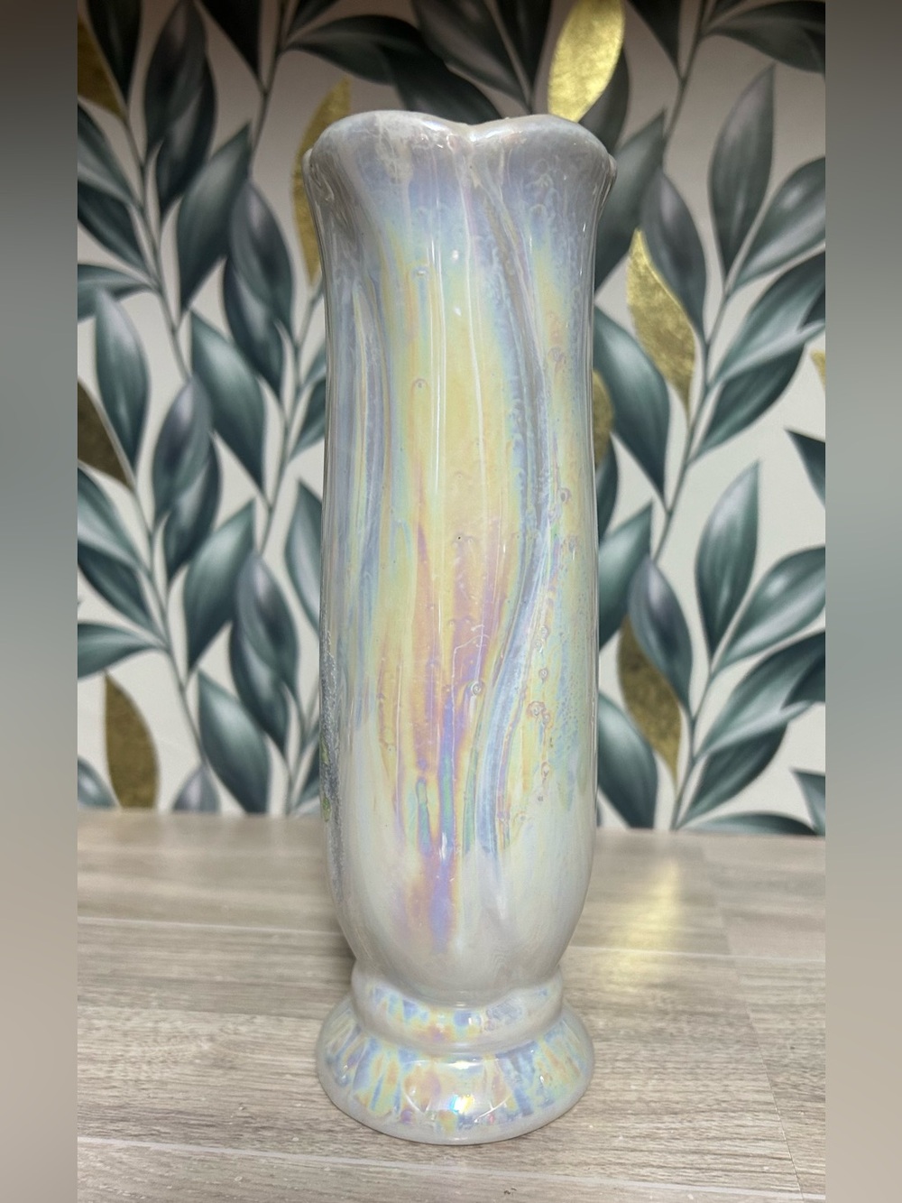 Vintage Opalescent Lustreware Bud Vase - Picture 3 of 9